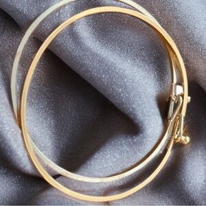 Gold and Silver Hoop Bangle Bracelet Set- lightweight and dainty